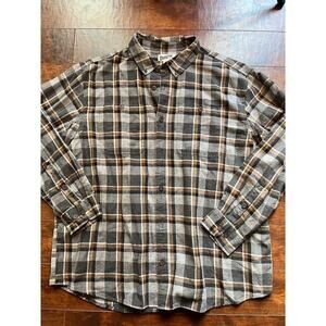 Duluth Trading Flannel Mens 2XL Plaid Snap Flapjack Fleece Mid Weigh Shirt